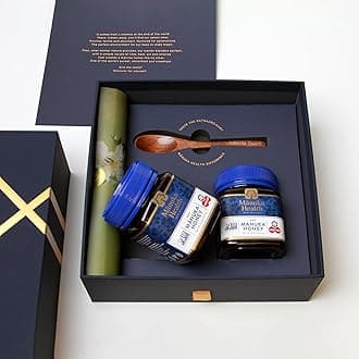 Holiday Gift Set, Certified Raw Manuka Honey from New Zealand, Includes UMF 20+/MGO 850+ 8.8oz Jar and UMF 13+/MGO 400+ 8.8 oz Jar with Wood Spoon