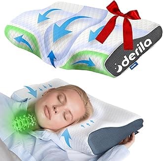 Cervical Neck Pillow for Sleeping - Support Pillow for Back, Stomach, Side Sleeper Contour Memory Foam Pillows for Shoulder Relief, for Women 19.7" x 11.8" x 3.9"