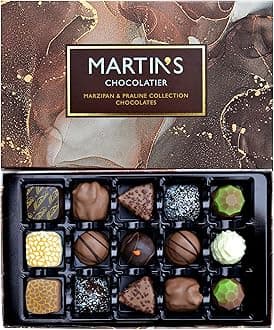 Martins Chocolatier Marzipan & Praline Signature Collection | 16 Luxury Chocolates Gift Box | Milk, White, Dark Belgian Chocolate Assortment for Christmas, Birthdays, Anniversary & Celebrations (248g)