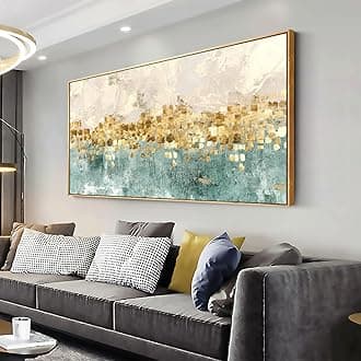 vgrozirh Abstract Wall Art Canvas Paintings Blue Yellow Fantasy Modern Large Framed Artwork Decor for Living Room Bedroom Office Painting Home Decor 30"x60"