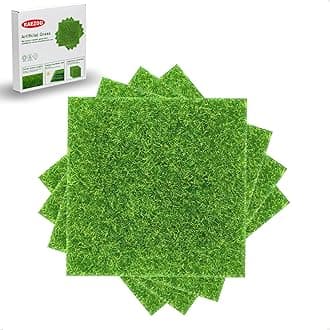 4 Packs 6 X 6 Inch Fake Grass Decor for Crafts, Artificial Grass for Miniature Ornament Projects, Model Turf Grass for DIY Fairy Garden Accessories and Decor Kit