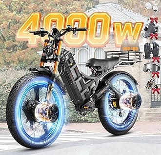 eAhora Romeo Pro 2 ebike-[2026 Latest] 46 MPH 4000W Dual Motor Ebike,52v 70Ah 200 Miles Long Range Electric Bike for Adults，26" Fat Tire Full Suspension Mountain Bike,Off-Road Fastest Electric Bike