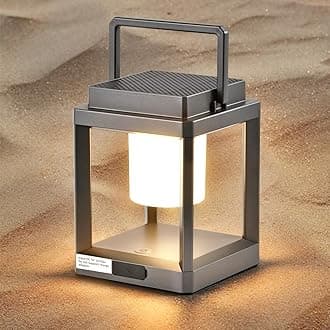 LETRY Solar Outdoor Table Lamp: Outdoor Lanterns for Patio Waterproof,Portable Rechargeable Solar Lamp