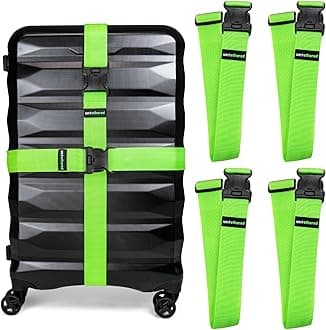 Untethered Luggage Straps | TSA-Approved Suitcase Belts with Heavy-Duty Buckles. Secure Adjustable Travel Accessories for Checked Bags. 4-Pack