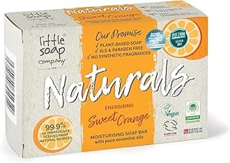 Little Soap Company Natural Range - Sweet Orange Bar Soap, 100g | Vegan, Cruelty Free, Eco Friendly Hand, Face & Body Soap Bar | Antibacterial Natural Soap with Essential Oils, No SLS or Parabens
