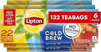 Cold Brew Iced Tea Bags, Family Size Zero Calories, Easy-To-Make with no boiling needed, 132 Total Tea Bags (22ct - Pack of 6)