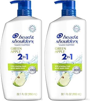Anti-Dandruff Shampoo and Conditioner, Green Apple 2-in-1 Twin Pack, 1% Pyrithione Zinc, Flake Control, Green Apple Scent, Clean Scalp, 32.1 fl oz Each