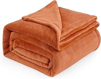 Bedsure GentleSoft Dark Orange Fleece Blanket King Size - 280GSM Soft Lightweight Plush Cozy Blankets for Bed, Sofa, Couch, Travel, Camping