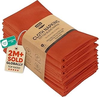 - Orange Cloth Napkins [12 Pack, 18x18 Inch] Absorbent Cotton Blend Washable and Reusable for Halloween, Thanksgiving, Dinner, Restaurant, Lunch, Wedding and Hotel