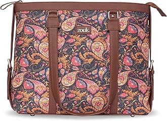ZOUK Office Bag | Stylish Bags for Office Use | Laptop Bag 15.6 inch | Stylish Tote for Office Use | Purse for Women | Vegan Leather Handbag | Daily & Travel Use |