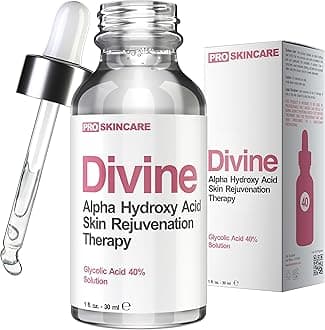 Divine Derriere Glycolic Acid 40% Chemical Peel - Intense Alpha Hydroxy Acid Skin Peel For Acne Scarring, Wrinkles, Fine Lines and Brown Spots. 1 fl oz 1 Fl Oz.