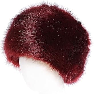 Women's Winter Faux Fur Cossak Russian Style Hat(One Size,Burgendy)