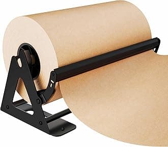 DIY Crew 18 Inch Paper Roll Dispenser and Cutter - Heavy-Duty Wall Mountable, Non Slip Tabletop - Kraft, Freezer, Butcher Paper - Up to 1000ft Rolls
