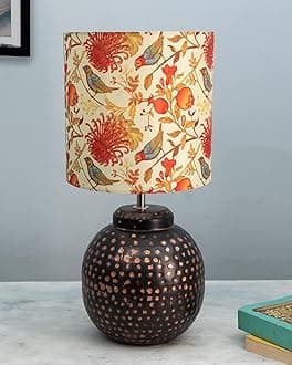 Homesake Ginger Jar Antique LED Table Lamp Hammered Oil-Rubbed Bronze Metal For Living Room Family Bedroom, (Birds And Trees)