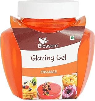 BLOSSOM Edible Glazing Gel for Cake & Desserts Toppings Decoration- Orange, 250 gm