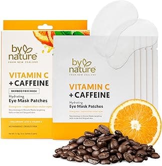Vitamin C + Caffeine Brightening + Hydrating Under Eye Mask Patches - Energizing + Replenishing Eye Patches for Dark Circles - Skincare from New Zealand - Under Eye Patches - 5 Pairs