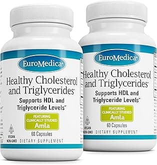 EuroMedica Healthy Cholesterol and Triglycerides - Antioxidant Supplement for Immune & Heart Support - Supplement to Aid Healthy Cholesterol & Triglyceride - 60 Capsules, 2 Pack (120 Capsules)