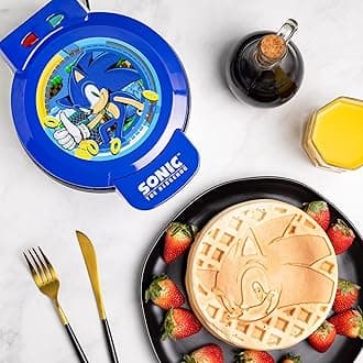 - Uncanny Brands Sonic the Hedgehog Waffle Maker - The Speedy Hedgehog on Your Waffles
