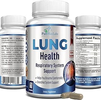 Lung Support Supplement, Cleanse & Detox Formula, Health For Clear Lungs, Comfortable Breathing, Bronchial Health, 60 Capsules