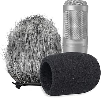 SUNMON Windscreen and Foam Cover, Indoor Outdoor Microphone Wind Muff for Audio-Technica AT2020, AT2020USB, AT2020USB+ mic AT2035, AT4040, AT2050 Microphone（2Pack）