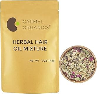 CARMEL ORGANICS Herbal Hair Oil Mix | 21 Herbs For Hair Growth | DIY Oil Infusion | Contains Bhringraj, Fenugreek, Rosemary, Hibiscus and more, No Added Preservatives & Additives, Non GMO
