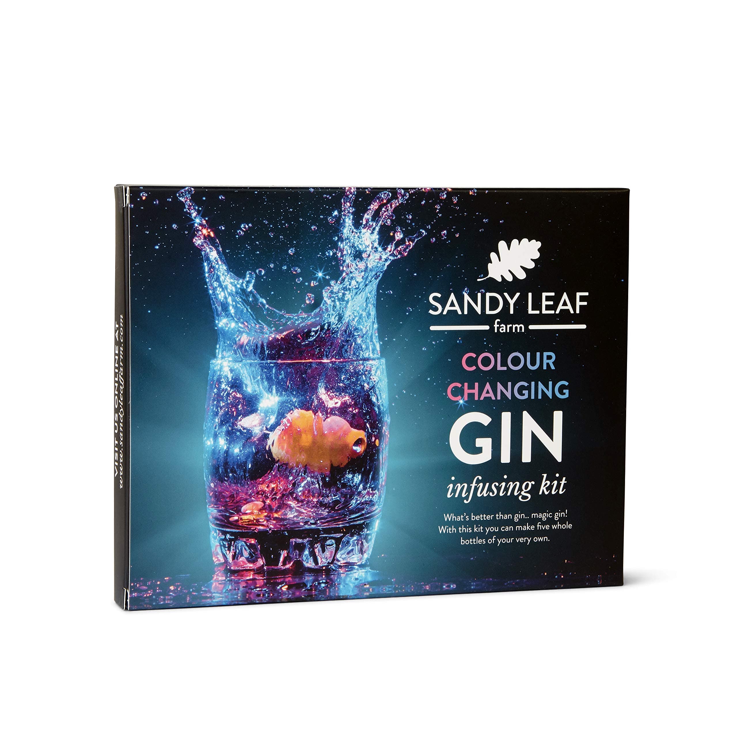 Sandy Leaf Farm Gin Making Kit – 5 Bottle, Colour Changing Infusing Kits – Valentine's Day Gift Gin Gift Sets for Men and Women - Novelty Gifts