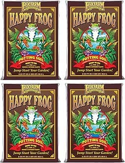 FoxFarm Happy Frog Potting Soil, 2cu ft (Pack of 4) - for Indoor/Outdoor Container Plants, Improves Root Efficiency, pH Adjusted for Optimal Nutrient Uptake - Contains Mycorrhizae and Humic Acids