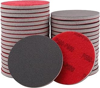 20Pcs 3 Inch Hook and Loop Sanding Sponge Disc with Buffer Backing 180-3000 Grit Wet Dry Sanding Sheets Reusable Hand Sander Sandpaper - Curved Surface Sanding Pads for Automotive Wood Metal