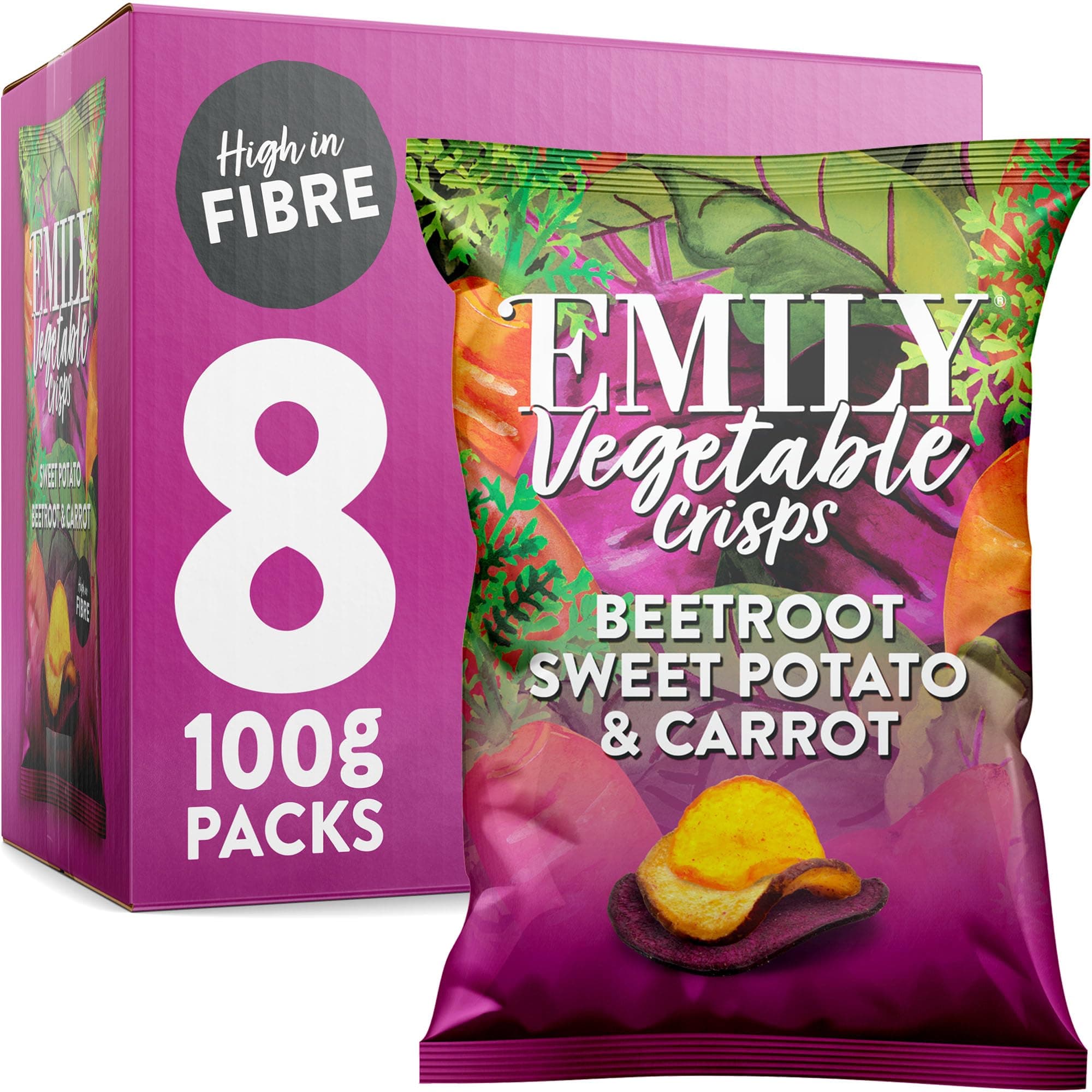 EMILY Vegetable Crisps 8 x 100g