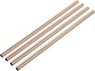 Viski 6436 Summit Wide Copper Cocktail Straws Swizzle Sticks, Stainless Steel