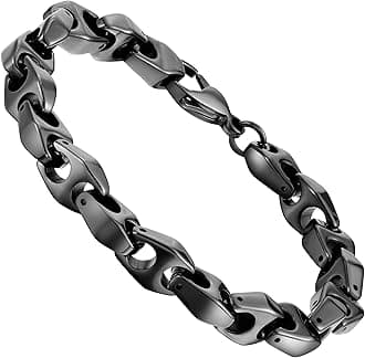 Men’s Tungsten Carbide & Ceramic Bracelet Collection – 8.3–8.7" Length, 9–13 mm Links, Matte, Puzzle, Black & Gold Contrast, Scratch‑Resistant, Secure Snap‑Lock, Gift Box
