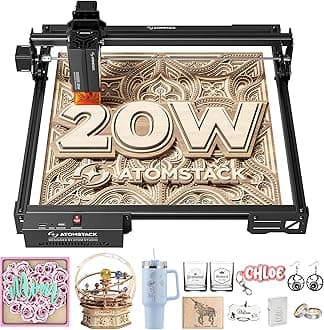 ATOMSTACK 20W Laser Engraver, A20 PRO V2 Laser Cutter, High Accuracy Laser Engraving Machine for Personalized Gifts, Business Cards, Wood, Metal, Acrylic, Leather