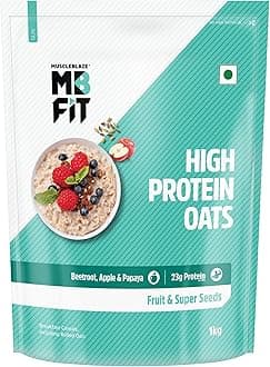 Fit High Protein Oats (Fruit & Super Seeds, 1kg) | 23g Protein | Breakfast Cereals for Weight Management
