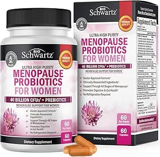 Menopause Supplements for Women - 40 Billion CFU Menopause Probiotics for Women - Support for Hot Flashes Night Sweats Mood Swings and Balance - Non-GMO, 60 Easy-Swallow Capsules, 60 Servings