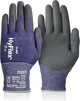 HyFlex 11-561 Mechanical Ultra-Light Work Gloves for Automotive, Machinery, Metal Fabrication, Mining, Oil, and Gas, Size 11, Blue (Pack of 1)