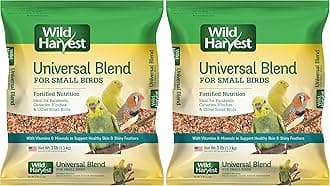 Wild Harvest Bird Seed Collection: Daily Blends and Advanced Nutrition for Parakeet, Canaries, Finches, Cockatiel, Parrots and More. (Pack of 2)