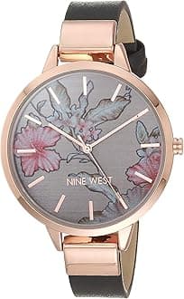 Women's Floral Dial Strap Watch