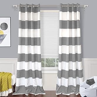 DriftAway Mia Woven Stripe Room Darkening Grommet Unlined Window Curtains