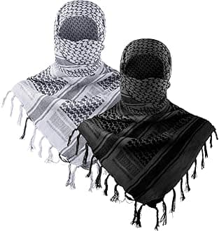 Military Shemagh Tactical Desert Scarf, 100% Cotton Keffiyeh Neck Head Scarf Wrap for Men Women
