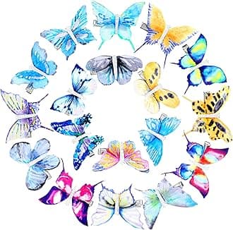 Boao 18 Pieces Glitter Butterfly Hair Clips for Girls Teens Women Hair Accessories (Vivid Style)