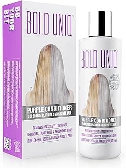 Purple Conditioner for Blonde, Platinum & Gray/Silver Hair. Reduce Brassy Yellow Tones. Toner for Bleached & Highlighted Hair - Moisturises - Cruelty Free, No Parabens or Sulfates - 237 ml