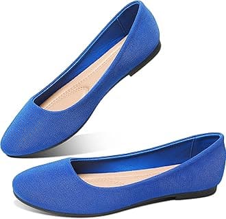 Obtaom Round Toe Women Flat Shoes Slip on Girls Dress Black Ballet Flats