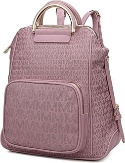 MKF Collection Signature Women Backpack, Vegan Leather Travel Bag Top-Handle Fashion Daypack Business Work Bag by Mia K