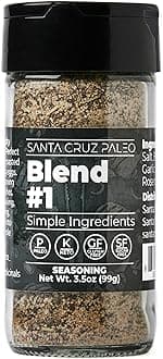 Seasoning (Blend #1), Gluten Free, Keto, Sugar Free, and Paleo, Rosemary, Sea Salt, Granulated Garlic, Black Pepper, All Purpose Spice Blend Seasonings for Cooking, Grilling, 3.5 oz