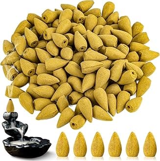 Sukh Backflow Incense Cones for Waterfall - 108 PCS Waterfall Scented Cone Bulk Aromatic Smoke Fountain for Aromatherapy Yoga Relaxation Home Decor(Jasmine Scents)