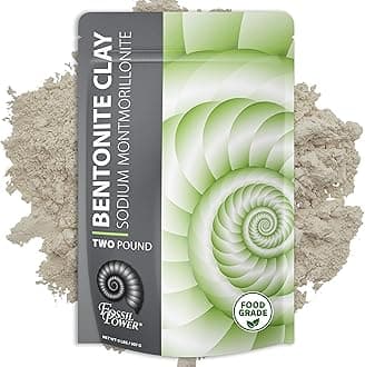 FOSSIL POWER Bentonite Clay Food Grade Powder 2 Lb – Natural Heavy Metal Detox & Pore Cleansing | Indian Healing | DIY Hair & Facial Mask Treatment for Oily Skin | Toothpaste, Deo, Bath & Foot Soak