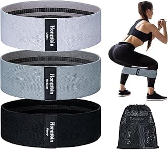 Honmein Resistance Bands for Working Out, 3 Levels Exercise Bands Workout Bands Set for Women Men, Hip Legs Booty Bands for Home Fitness, Gym, Yoga, Pilates
