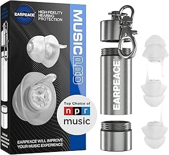 EarPeace Music PRO Ear Plugs for Music and Live - 6 Pack of 2 Sizes Lightweight Safe Material Hearing Protection for Concerts, Live and Practice, 20db Noise Reduction, High Protection