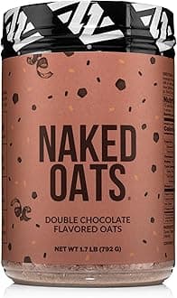 Naked Oats - Double Chocolate Overnight Oats, 20g Grass-Fed Protein, Gluten-Free Oatmeal Instant Breakfast or Shake, High Protein Oatmeal, High Fiber Breakfast Shake, Non GMO, No Soy - 12 Servings