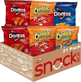 Frito-Lay Doritos & Cheetos Mix Variety Pack, Single Serve Snack Bags (Pack of 21)